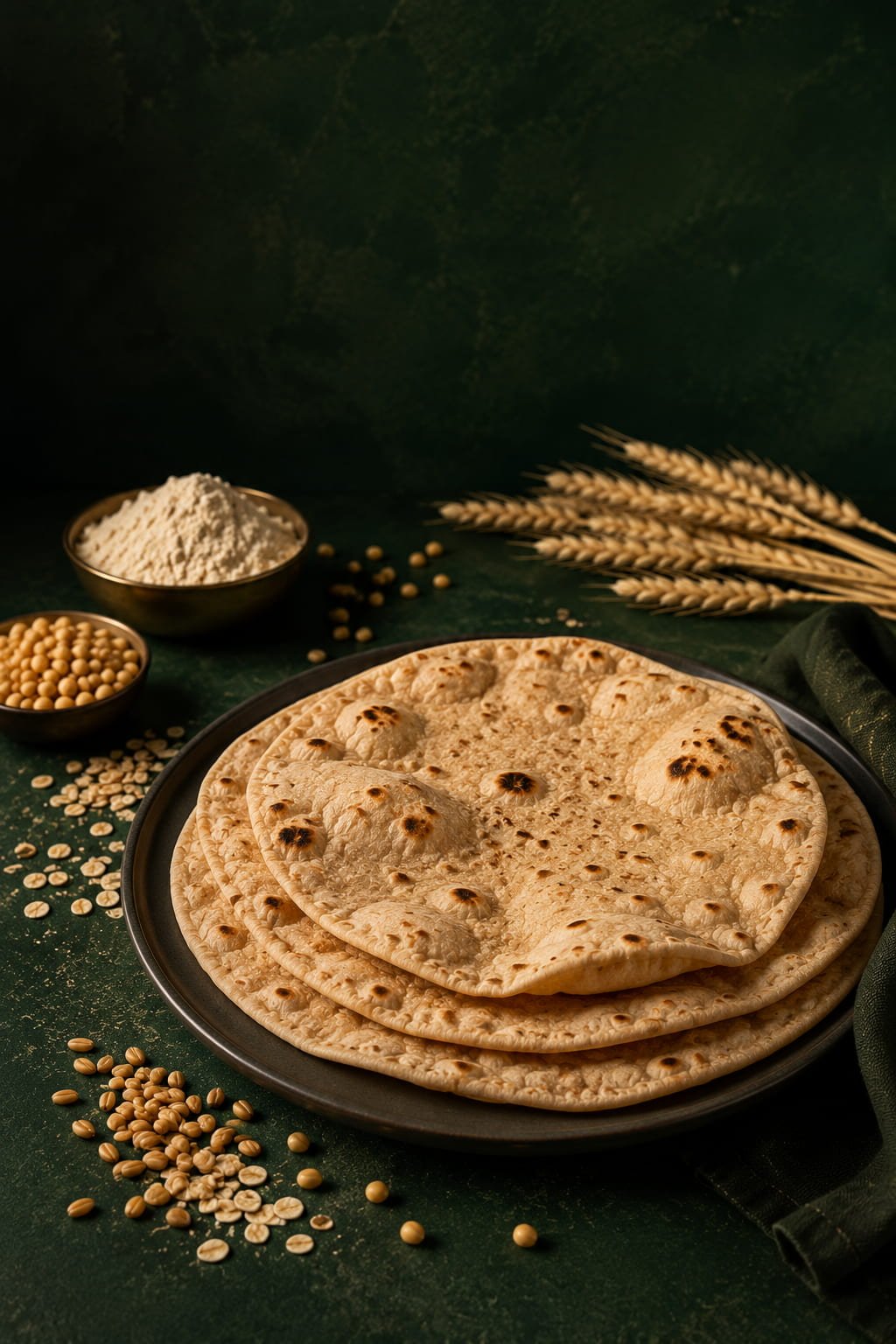 Swirl of fine wheat flour